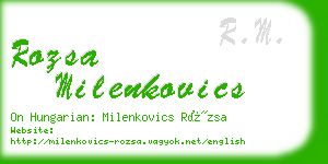 rozsa milenkovics business card